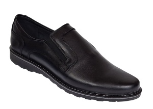 Pantofi barbati casual din piele naturala cu elastic negru GKRSPORTELN - Img 7