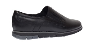 Pantofi barbati casual din piele naturala cu elastic negru SP2019EN - Img 3