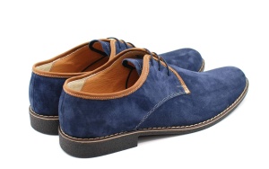 Pantofi barbati casual, din piele naturala, culoare bleumarin P34BLUE - Img 2