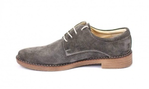 Pantofi barbati casual din piele naturala intoarsa , Gri - 855G - Img 2
