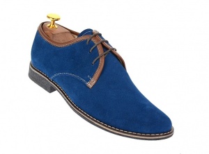 Pantofi barbati casual din piele naturala intoarsa - Model Albastru P34MBL - Img 6
