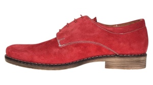 Pantofi barbati, casual din piele naturala intoarsa, Rosu, PARVELTM - Img 3