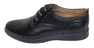 Pantofi barbati casual din piele naturala Negru GKR30N - Img 2