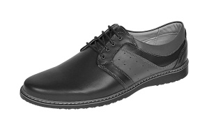 Pantofi barbati casual din piele naturala Negru GKR32N - Img 2