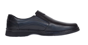 Pantofi barbati casual din piele naturala pe calapod lat cu elastic GKR104N - Img 3