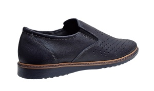 Pantofi barbati casual perforati din piele naturala Bleumarin - GKR506BL - Img 2