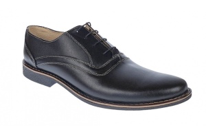 Pantofi barbati casual piele naturala , Negru box - P37NA
