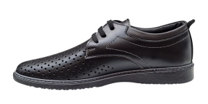 Pantofi barbati din piele naturala - Model Sport Casual Perforat Negru 129N - Img 2