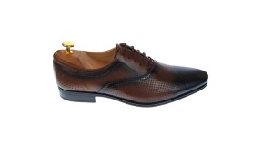 Pantofi barbati eleganti, cu siret, din piele naturala maro - CRISMARO - Img 4