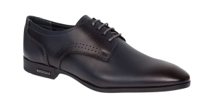 Pantofi barbati eleganti din piele naturala bleumarin GKR101BL - Img 6