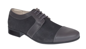 Pantofi barbati eleganti din piele naturala, culoare gri inchis - 1006GRI - Img 3