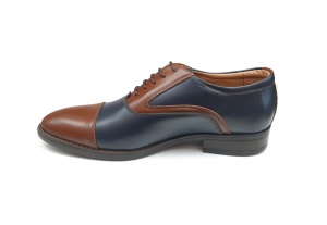 Pantofi barbati eleganti, din piele naturala, Maro - Albastru, CIUCALETI SHOES, TEST44 - Img 5