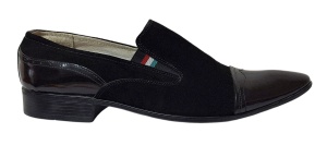 Pantofi barbati eleganti din piele naturala - Model Negru fara siret 1RN Marimea 44 - Img 2
