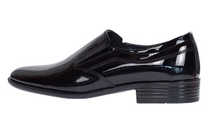 Pantofi barbati eleganti din piele naturala Negru Lac - Model fara siret Mateo - Img 2