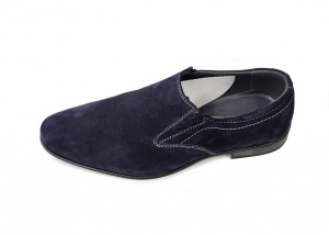 Pantofi barbati eleganti, din piele naturala, Negru VELUR, CIUCALETI SHOES - Img 2