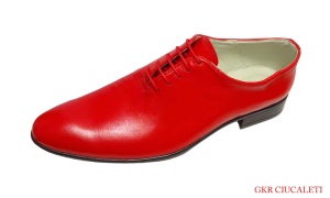 Pantofi barbati eleganti, din piele naturala, rosu, Enzo Class - GKR