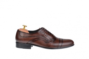 Pantofi Barbati Office, Eleganti, din Piele Naturala, cu Elastic, Maro, CIUCALETI SHOES - Img 3