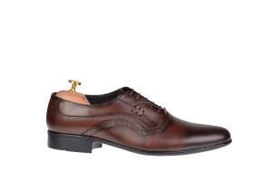 Pantofi Barbati Office, Eleganti, din Piele Naturala, Maro, CIUCALETI SHOES - Img 2