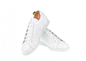 Pantofi barbati Sport - Casual din piele naturala cu siret Alb 348ALB - Img 6