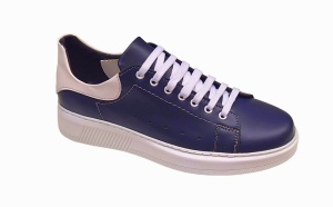 Pantofi barbati Sport din piele naturala Alb Bleu COMBAT2BL - Img 4