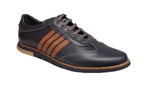 Pantofi barbati sport din piele naturala , Bleumarin, Maro - GKR92BLM