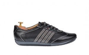 Pantofi barbati sport din piele naturala - Model negru 1053N - Img 4