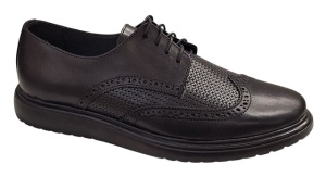 Pantofi Brogue Derby Casual-Eleganti barbati din piele naturala culoare neagra DeSuceava RSY02N