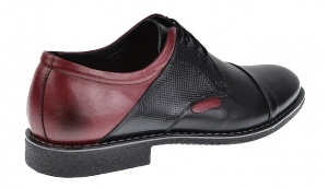 Pantofi casual barbati din piele naturala - Model Negru Visiniu 156NVIS - Img 5