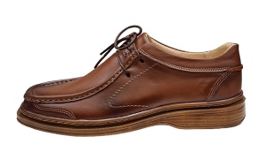 Pantofi casual barbati din piele naturala pe calapod lat - Maro GKR11M - Img 2