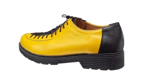 Pantofi casual dama din piele naturala - Model Galben cu Negru PDGINAG - Img 4