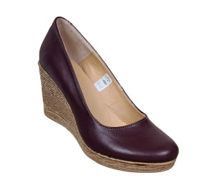 Pantofi dama casual din piele naturala box cu platforma de 7 cm MARA GRENA - Img 5