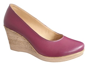 Pantofi dama casual din piele naturala box cu platforma de 7 cm Mara Grena