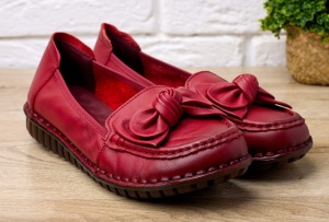 Pantofi dama casual din piele naturala Ciucaleti Aisha Rosu - Img 2