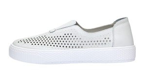 Pantofi dama casual din piele naturala cu perforatii - Ama Alb GSK7054A - Img 7