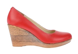 Pantofi dama casual din piele naturala cu platforma de 7 cm - MARA ROSU P3550RED - Img 3