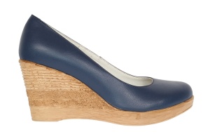 Pantofi dama casual din piele naturala cu platforme de 7cm - Bleumarin NA170BLM - Img 4
