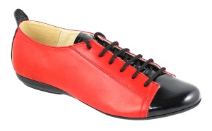 Pantofi dama casual din piele naturala cu varf lacuit - Model Emma Rosu P09RLN