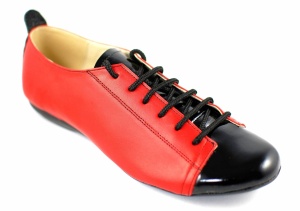Pantofi dama casual din piele naturala cu varf lacuit - Model Emma Rosu P09RLN - Img 5