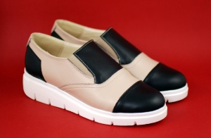 Pantofi dama casual din piele naturala de culoare bej - RUT4BN
