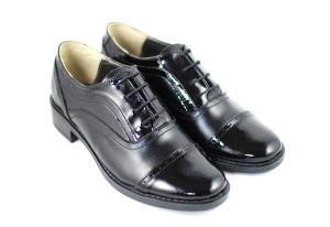 Pantofi dama casual din piele naturala de culoare neagra - PNBOXLAC - Img 2
