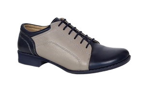 Pantofi dama casual , din piele naturala , Gri - Bleumarin P53GRIBL - Img 4