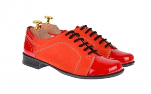 Pantofi dama casual din piele naturala, Made in Romania, BOB Rosu, P53RR - Img 1