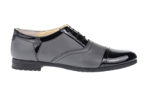 Pantofi dama casual din piele naturala - Model Negru, Gri Sara - Img 2