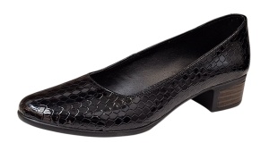 Pantofi dama casual din piele naturala Negru Croco Lac - STD24CRN - Img 7