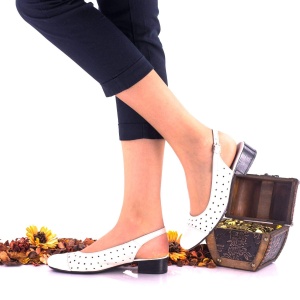 Pantofi dama casual din piele naturala,nude NA252E - Img 2