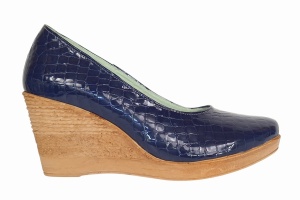 Pantofi dama casual din piele naturala platforme de 7 cm Mara Bleumarin - P3550BLCR - Img 5