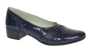 Pantofi dama comozi casual din piele naturala bleumarin croco P18LBLCR