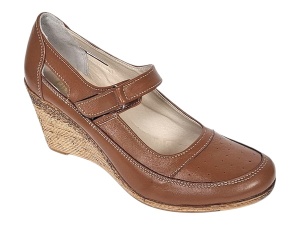 Pantofi dama cu platforma din piele naturala maro box P9154MBOX1
