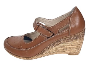 Pantofi dama cu platforma din piele naturala maro box P9154MBOX1 - Img 4