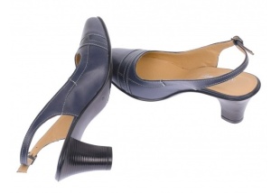 Pantofi dama decupati eleganti din piele naturala cu toc de 7cm bleumarin - S301BLBOX - Img 3